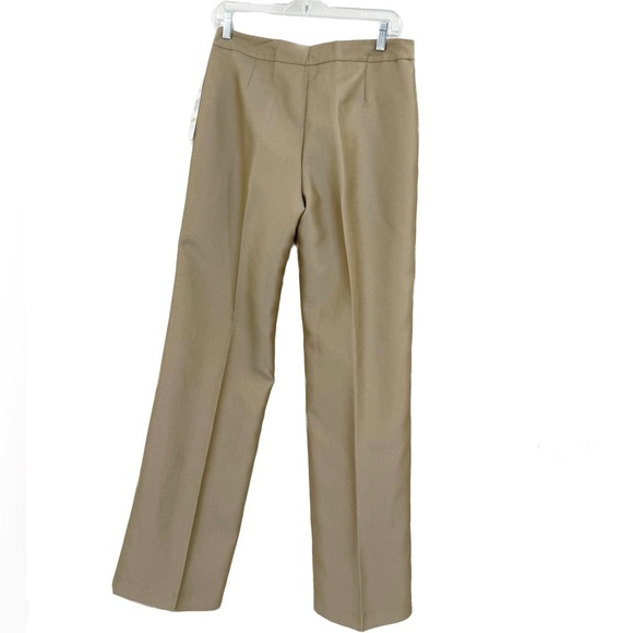NWT Evan Picone Tan Iridescent Dress Pants Straight-Leg front Pleated Pants, 4 - Picture 6 of 7